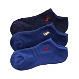 【3足セット】POLO RALPH LAUREN メンズ レディース 足底パイル アーチサポート 多色 スニーカーソックス 93246602/92009602 23-25cm 07.ブルー・アイアンブルー・ネイビー