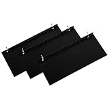 有孔ボード 取り付け ワイド 棚 幅13cm x 長さ20,30,40cm シェルフ フック 固定型 穴間ピッチ20mm 穴径 5mm 専用 (ブラック, M[30cm] 3個)