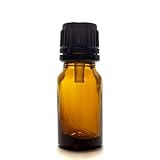 アロマ遮光瓶 10ml アンバー [ セキュリティーキャップ黒 ／ ドロッパー中栓 ] [ 5本セット ]