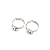 uxcell 自動車ホースクランプ ステンレススチール製 調節可能 ホース クリップ クランプ パイプ チューブ タイトクリック 18-32mm 2個入り