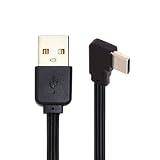cablecc USB 2.0 Type-A オス - USB-C Type-C 左右角度 90度 データ フラット スリム FPC ケーブル FPV & ディスク & 電話用 13cm