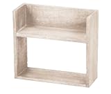 飾り棚 チェリーウッド 木製 小物置き 壁掛け 2段 アイボリー 約24×9×22cm 16-21IV