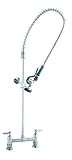 T&S Brass B-0123-B9 Easyinstall Pre-Rinse Spring Action Deck Mount Base with 8-Inch Centers and 9-In