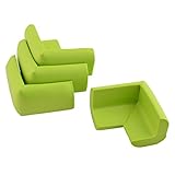 uxcell コーナークッション　コーナーガード　コーナーパッド　コーナーカバー カバー クッション 図書館用 家具 デスク 気泡ゴム製 ライトグリーン 4個入れ