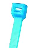Panduit PLT2S-C76 Pan-Ty Cable Tie, Tefzel, Aqua Blue, Standard Cross Section, Curved Tip, 50lbs Min