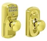 Schlage U021820 Schlage Keypad Entry Flex Lck Plymouth-Plymouth Adj Bs Sc1 Brass