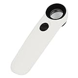 uxcell 拡大鏡　拡大ガラス　手持ち　レンズ直径21mm　ホワイト　LEDライト　 40X