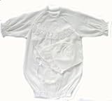 お宮参り　ツーウェイーベビー服＝セレモニードレス　ベビードレス　退院ドレス　帽子　ボンネット　２点セット　日本製＊出産祝いやギフトにもどうぞ (ホワイト)