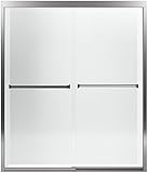 Sterling 581075-59S-G05 Meritor Frameless Sliding Shower Door with Smooth/Clear Glass Texture, 59-3/