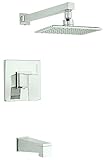 Danze D502062PNVT Modern Mid-Town Single Handle Tub and Shower Trim Kit with Efficient Flow Showerhe