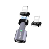 日本の中小企業 MSL FORCE USB-C to lighting 変換用アダプタ 磁性 27W PD 100w 480Mbps tz67 tz68 lighting コネクタ 2個 180°回転式