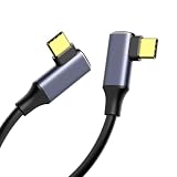 YAMCOWL USB Type-C to Type-c 3.2 ケーブル ライトアングル L字 USB3.2 Gen2x2 20Gbps 高速伝送 PD100W 急速充電 8K@60Hzビデオ出力 プロフェッショナル連写 データケーブル MacBook Pro iPad Pro Pixel Galaxy などのCポートデバイスに対応 (ダブルカーブ, 0.5m)