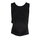 Malloom妊娠マタニティ服授乳ベストトップス授乳Tシャツ カラー: ブラック