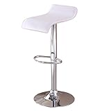 OSPI カウンターチェア 昇降式 高さ調節 座面レザー調 回転式 スチール ２脚 ホワイト