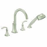 Moen TS964BN Icon Two-Handle High Arc Roman Tub Faucet Includes Hand Shower, Brushed Nickel [並行輸入品]