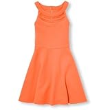 ザ・チルドレンズプレイス THE CHILDREN'S PLACE/ スリーブレスメッシュカットアウトネオンポンテドレス コーラルロケット ワンピース 5～6歳【並行輸入】