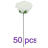 Reedoo 結婚式 花嫁 花束 造花 ブーケ ウェディングブーケ アイボリー ホワイト*50