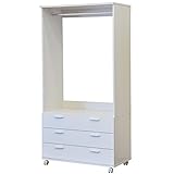 ライフスタイリングショップ ハンガーラック 引出 キャスター付き 幅79cm 衣類収納 ホワイト HR-42VWH