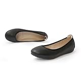 [Unifizz] パンプス フラット レディース ラウンドトゥ オシャレ 軽量 快適ストレッチ設計 歩きやすい ブラック 23.5 cm