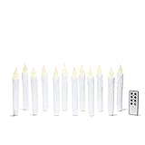Set of 12 Resin Drip 7" Taper Candle with Timer, Batteries Included, 8 Function Remote Included, Tim