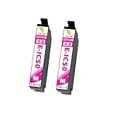IC50 インク マゼンタ エプソン用 互換インクカートリッジ 計2本 ICM50 対応機種:EP-702A EP-704A EP-774A EP-705A EP-802Aなど