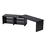 JKプラン 伸縮してコーナーにも壁面にも使えるテレビ台 テレビボード幅109cm ダークブラウン bdc-135-db