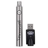 CBDfreaK© ベイプ 電子タバコ スターターキット Brass Knuckles 510規格 900mAh シルバー 14×96mm Vape 可変電圧 CBDオイル USB充電 日本語説明書付