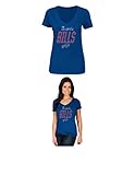 NFL Buffalo Billsレディース半袖VネックTシャツWinningランク、Large、スタジアムブルーヘザー