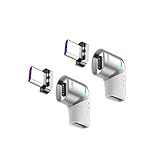 Type C アダプタ マグネット L字 タイプc PD対応 変換コネクタ 充電 データ転送 ホワイト 2個セット