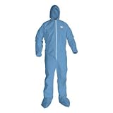 Kleenguard a65フードAmp ; Boot flame-resistant Coveralls、ブルー、3 x l