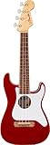 Fender フェンダー ウクレレ Fullerton Strat® Uke, Walnut Fingerboard, White Pickguard Candy Apple Red ソフトケース付き