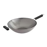 Joyce Chen 22-0060, Pro Chef 14-Inch Flat Bottom Wok uncoated Carbon Steel by Joyce Chen