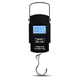 RUNACC デジタル吊り下げ秤 フィッシングスケール デジタルスケール 携帯式 最大50kg 高精度 軽量 便利 家庭用 風袋引き機能 (A)