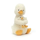 Jellycat Huddles アヒルのぬいぐるみ 10インチ - アヒル & アヒルの子 ぬいぐるみ - クラシックな子供用ギフト