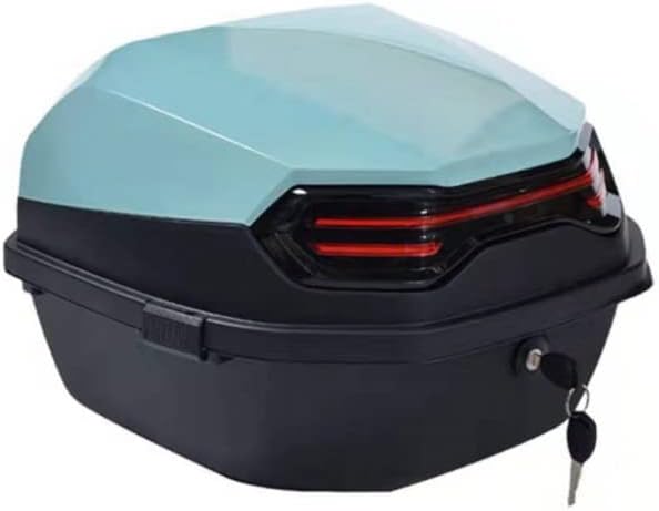 Motorcycle Rear Box 44L Top Case Bike Box Bike Case Detachable Large Capacity Moped Scooter Full Face Helmet Storage Case Blue 2 - 1