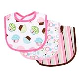 トレンドラボ 赤ちゃん用 よだれかけ エプロン 3枚セット [並行輸入品] (Cupcake（カップケーキ）)