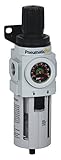 PneumaticPlus PPP4-N04BD Compressed Air Filter Regulator Piggyback Combo 1/2 NPT, 5 Micron, Poly Bow