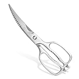 Sunnecko キッチンバサミ キッチンはさみ 料理ばさみ オールステンレス 調理用 分解 万能ハサミ 多機能 プレゼント (カーブキッチンバサミ)