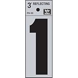 Hy-Ko RV-50/1 Vinyl Self-Stick Reflective with Number 1, 3", Black [並行輸入品]