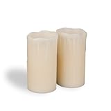Gerson 2-Piece Wavy Drip Edge Wax LED Candle Set, 6-Inch by Gerson