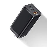 Baseus USB-C 充電器 PD Type C 急速充電器 65W 3ポート 【GaN(窒化ガリウム)採用/PSE認証済/PD対応/折