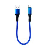 AXYO Type-C ケーブル 3A 急速充電ケーブル 高速データ転送 20cmモデル 短い USB-C 充電ケーブル 高耐久 ナイロン編み タイプCポートのデバイスに対応 0.2m ブルー