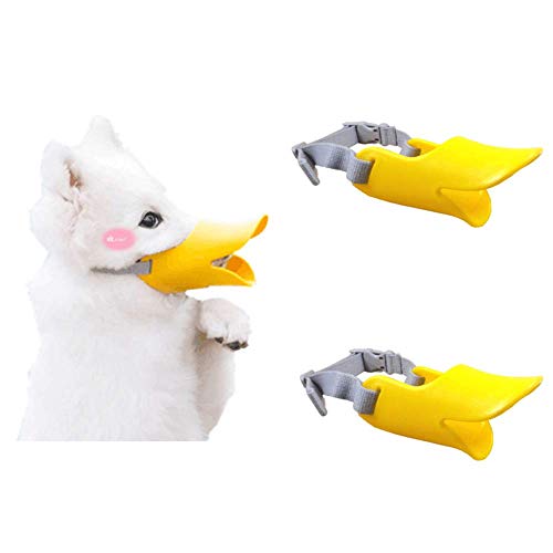 FindNew ペット口輪 犬用マスク アヒル口のマズク 犬用しつけ用品 無駄吠え/拾い食い/噛みぐせ/家具破壊防止/キズ舐め止め 犬外出便利グッズ 無毒通気 調節可能 小型・中型犬・大型犬 2セット (S)