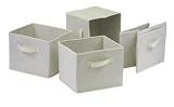 Winsome Capri Fabric Storage Baskets, Beige, Set of 4