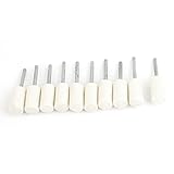 uxcell 軸付砥石　フェルト・ボブ 宝石類を磨く　複合ツールキット　3mmシャンク径　円筒感じなボブ　ホワイト　シルバートーン