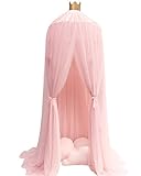 RAINLAX 蚊帳 吊り下げタイプ 虫除けに 子供用天蓋蚊帳 持ち運べる 高さ250cm 収納便利 折り畳み30*30*7cm可愛い オシャレ モスキートネット　 (ピンク)