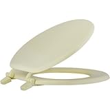 ProPlus 2479736ラウンド木製Toilet Seat with閉じたフロント、イエロー