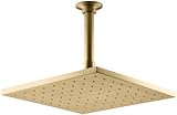 KOHLER K-13696-BGD 10-Inch Contemporary Square Rain Showerhead, Vibrant Moderne Brushed Gold [並行輸入品]