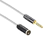 ipovoq 4.4 mm バランス ケーブル 4.4 mm 延長 ケーブル 4.4 mm 5極 バランス 4.4mm オス メス 4.4mm リケーブル 4.4 mm to 4.4 mm cable 単結晶銅 4.4 to 4.4 cable 4.4 mm 延長 コード 4.4mm ケーブル 4.4 mm バランス 変換 ケーブル オーディオケーブル (1M)