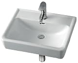 三栄水栓 【洗面器 水栓取付穴ワンホールタイプ】 Laufenpro ホワイト オーバーフロー付 容量:6.8L SL817951-W-104
